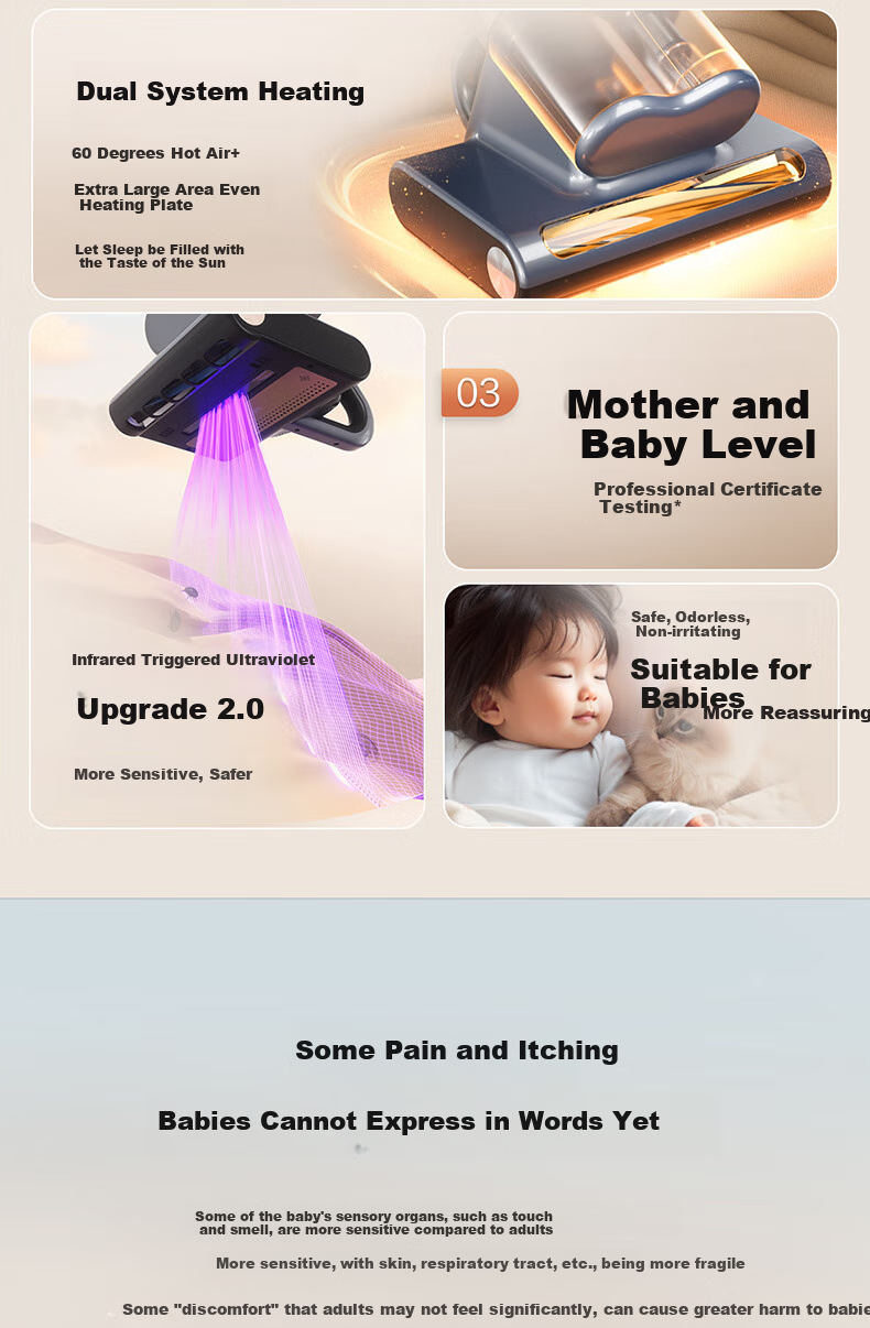 Haier [Mother And Baby Grade] Shijia Visual AI Adjustable Smart Eye Mite Remover Bed Vacuum Cleaner High Temperature Sterilization Mite Dust Pet Hair Removal Gift CS1S 4