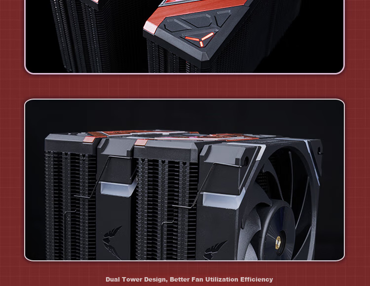 VALKYRIE EL125 WHITE VK CPU Air Cooler, Dual Tower, Anti-Gravity 6 Heat Pipes Pure Copper Base, Supports LGA1700 AM5, ARGB Lighting Effects 6