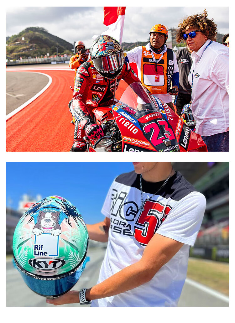 KYT Official Genuine Imported Motorcycle Helmet Unisex Four Seasons Full Face Windproof and Anti-fall TE-02 Bright White XXL 12
