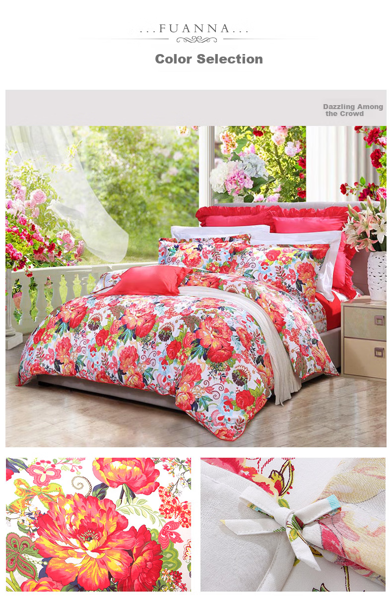 FUANNA Duvet Cover Single Piece Pure Cotton 60 Count Long-Staple Cotton Sateen Duvet Cover All Cotton Double King Size Bedding Cover for 1.8m Bed 9