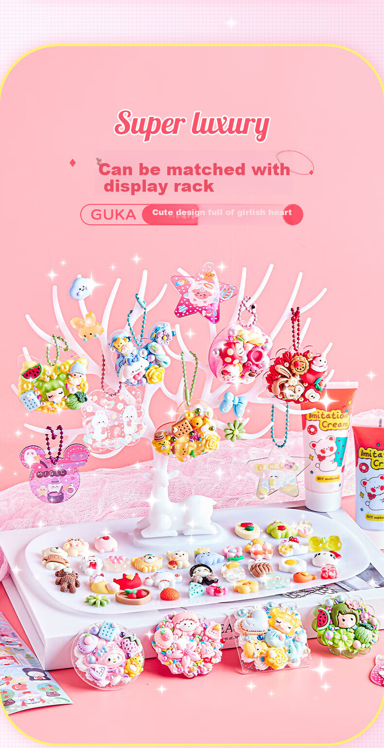 BEIBITONGHUA Sand Art Brick Guka Cream Glue Complete Tool Set, Toy for Girls, Birthday Gift, DIY Handmade Sticker Painting 3