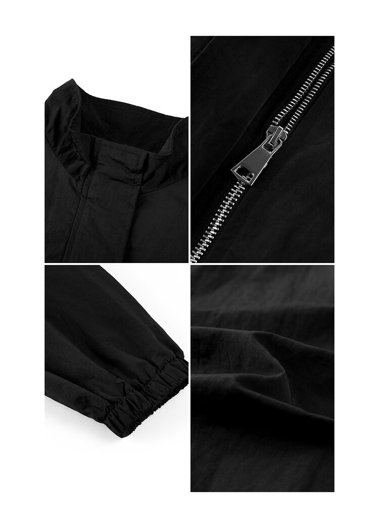 MT [Urban Style] Spring Street Style Stand Collar Casual Lightweight Zip-Up Loose Short Petite Women's Jacket 14