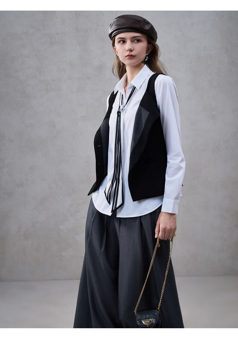 G2000 Women's 2025 Autumn Winter Commuter Long Sleeve Shirt with Tie Delivery/Cotton Blend/Mall Same Style 1