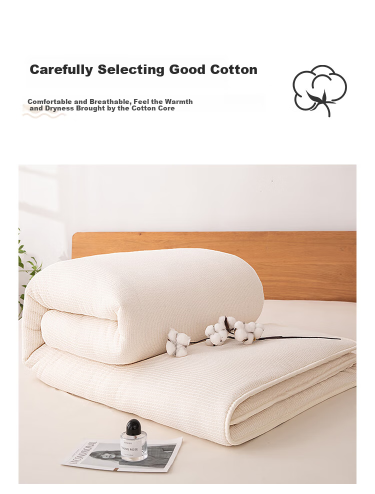 YALU&FREEDOM Antibacterial Cotton Mattress Pad, Bedding Bottom Layer, Single Or Double Soft Mat, Thickened for All Seasons, 200x220cm [6 Jin] 2