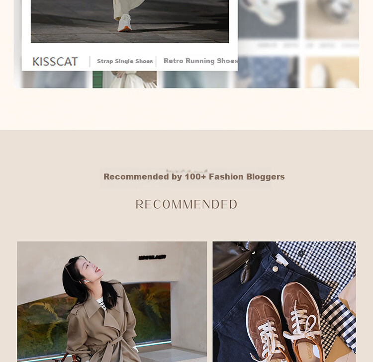 KISS CAT Ququeide Training Shoes, Forrest Gump Shoes, Thick-Soled Training Shoes, White Sneakers for Women KA64150-54, Oatmeal Color, Size 37 7