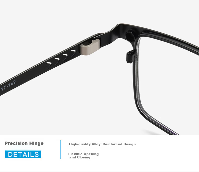 DRATRA Men's Stylish Business Nearsighted Glasses with Blue Light Protection, Prescription Available, Astigmatism Correction, Photochromic Square Frame, Ultra-Light And Non-Prescriptio 15
