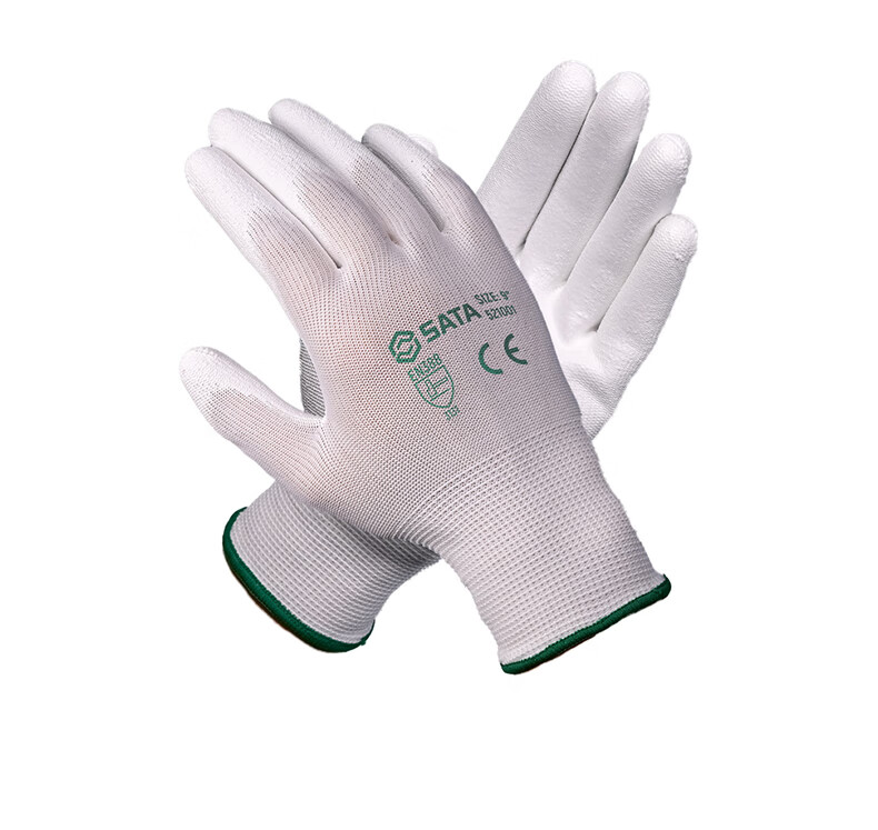 SATA 521811 Nitrile Foam 15-Gauge Nylon Spandex Textured Work Gloves, Durable, Breathable, Protective, Men's Size 8, Pair 3