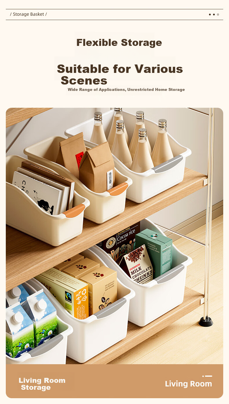 Youjialiangpin Cabinet Storage Box, Household Kitchen Gap Organizer, Snack And Seasoning Container, Drawer-Style Plastic Miscellaneous Item Sorting Basket 5