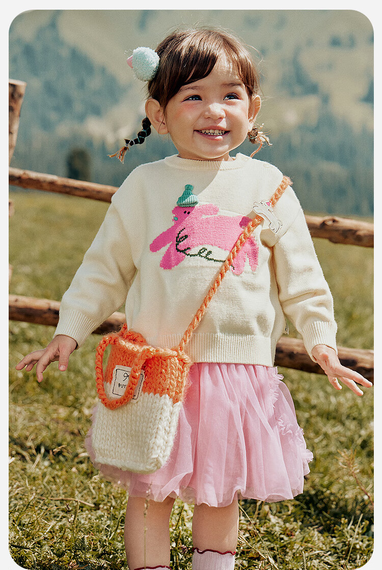 Minibala Bala Boys and Girls Sweater 2025 Winter Baby Embroidered Knitwear Infant Pullover Outerwear Sweater 7