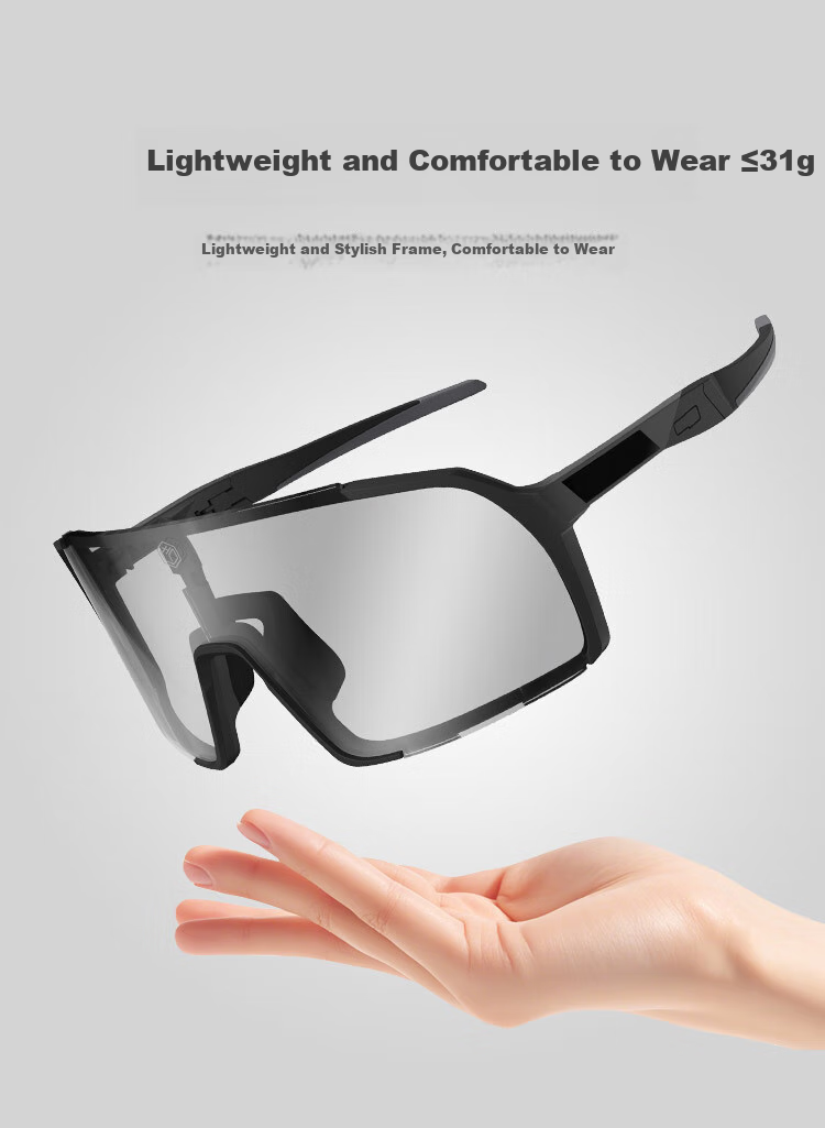 JD Jingzao Anti-Fog Photochromic Cycling Glasses Outdoor Unisex Running Driving Bicycle Windproof Goggles Gray White 9