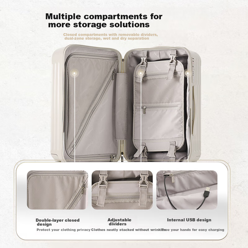 Чемодан Diplomat TRUNK TC-23272, 20-дюймовый, с кодовым замком, ABS+PC, унисекс, молочный чай