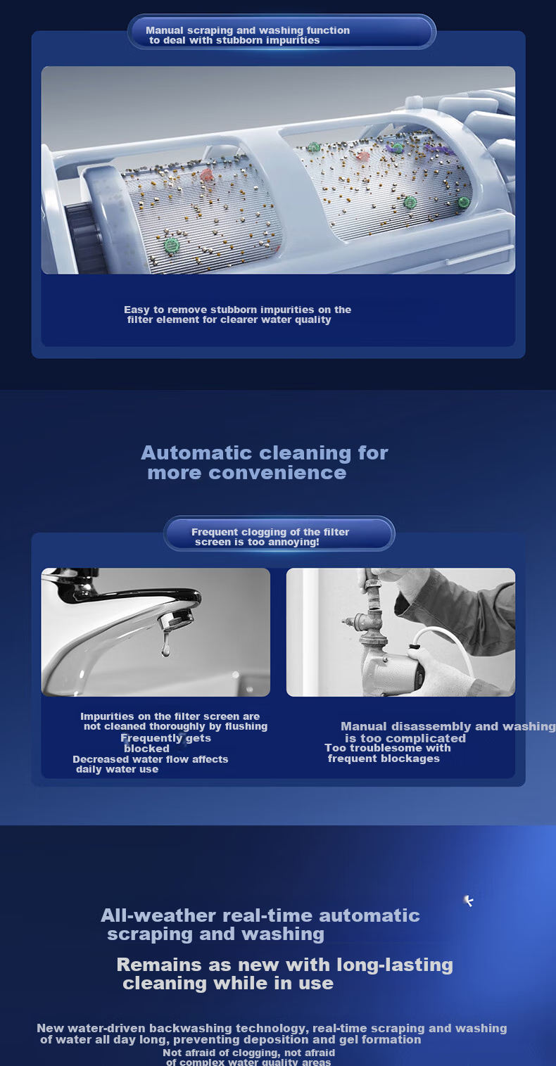 Haier Pre-Filter, Peilin Self-Cleaning Series, Five-Turbo Automatic Backwash Titanium Gold Filter, 15T High Flow Rate, Household Tap Water Whole House Water Purifier, HQZ50-XFAZ12 7