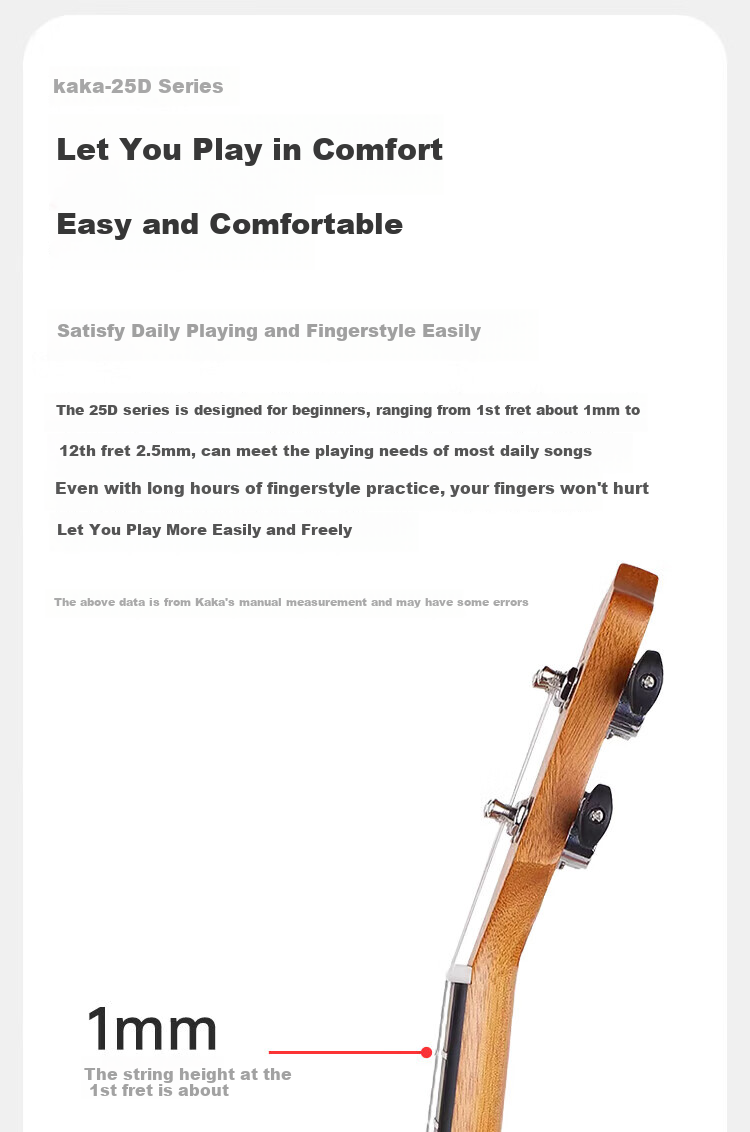 Kaka KUC-25D Ukulele Single Board, Mahogany, 23-Inch Electric Box Style 13