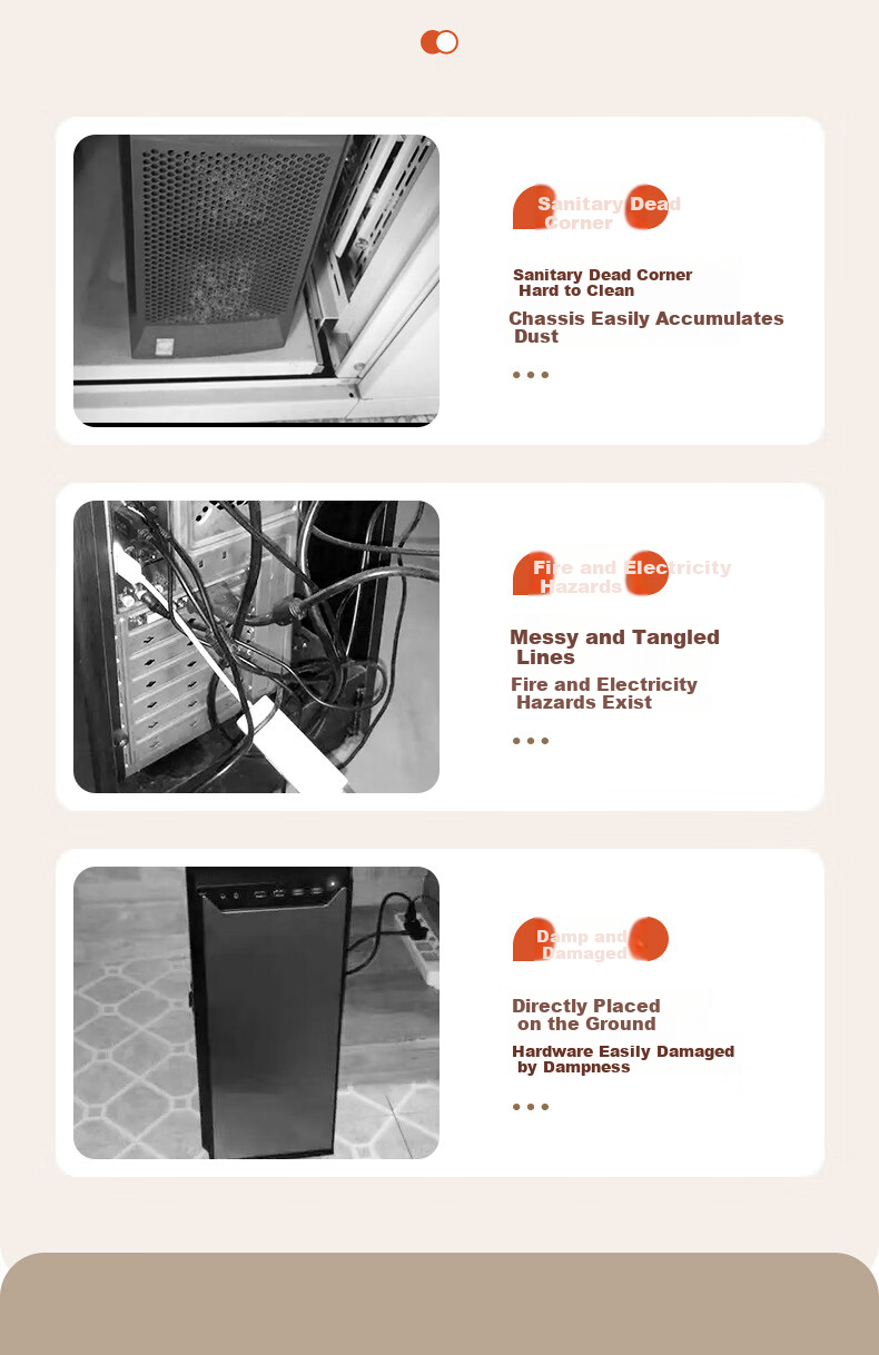 Jingjiayi Extendable Desktop Computer Stand, Movable Chassis Tray, Computer Storage Rack, Mobile Base for Workstatio 2