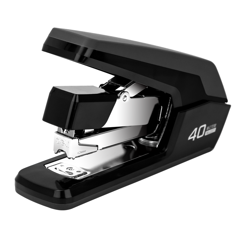Deli Low-Force Stapler Medium Size Office Supplies Student-Specific Stationery Essential for Office Desk, Compatible with 24/6 Staples, Black 0371