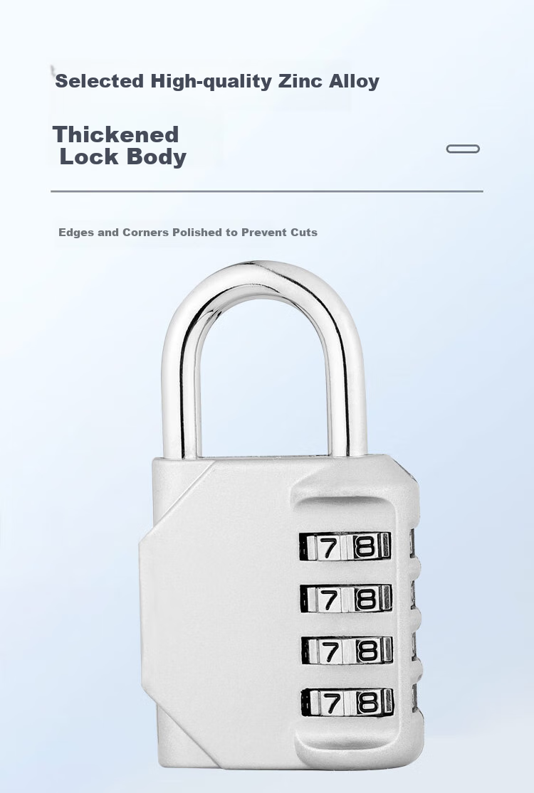 Aoben Large Padlock, Student Dormitory Lock for Indoor And Outdoor Doors, Waterproof And Rust-Resistant Metal Lock, 1604 Silver Color 4