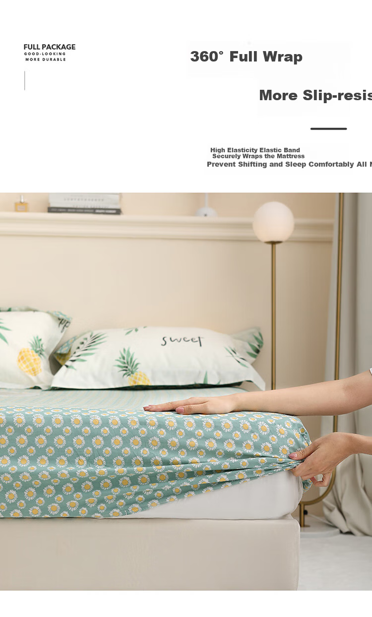 Dohia Pure Cotton Fitted Sheet, Bedspread, Mattress Protector, Single Piece, for 1.8m Bed, 200*180cm 8
