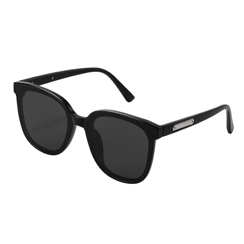 LESCA LUNETIER Simple Square Polarized Sunglasses, Trendy Men's UV Protection Sunglasses for Women, Upgraded Polarized, Glossy Black