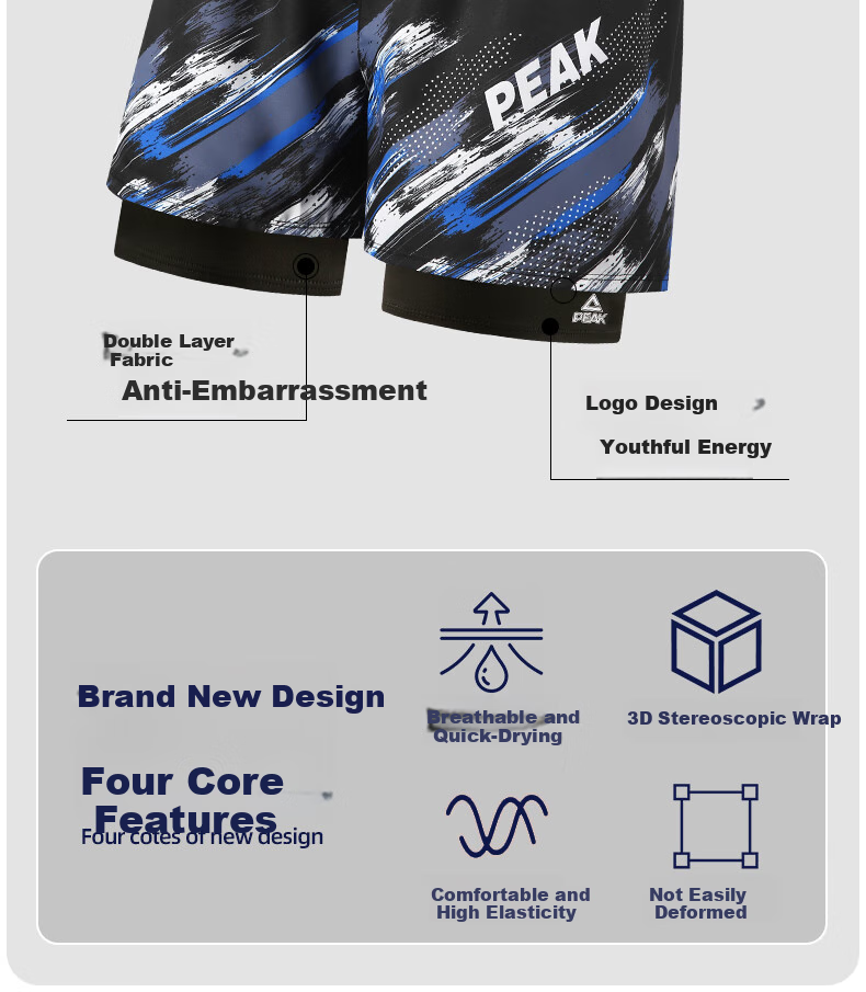 Peak Men's Swim Trunks with Anti-Embarrassment Lining, Quick-Dry, Loose Fit, Square Leg Beach and Resort Shorts for Hot Springs and Seaside Vacation 3