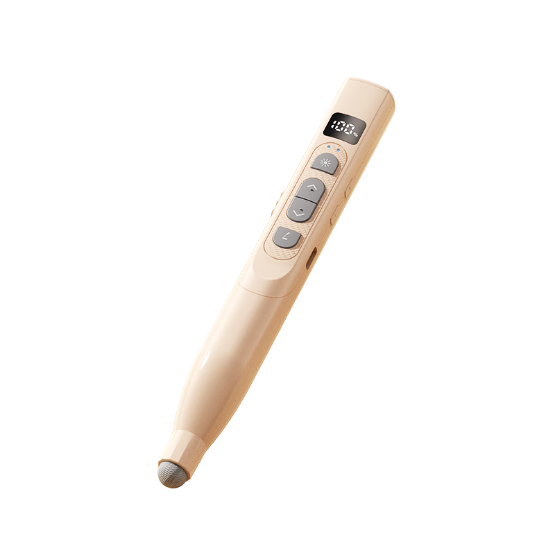 EARISE Q302 Retractable Teaching Pointer Multi-Function Writable Laser Presentation Pen for Seewo Whiteboard All-in-One Machine with Countdown and One-Key Hyperlink, Skin Color