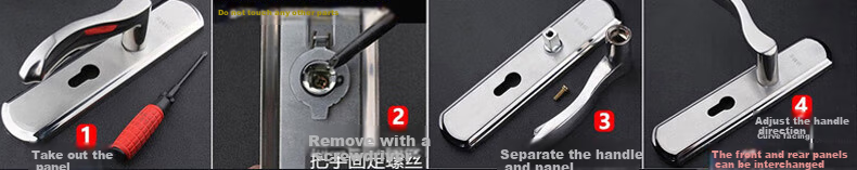 HOTUN Household Door Lock without Drilling, Bedroom Wooden Door Handle Lock, Interior Door Lock with Adjustable Locking Mechanism KTS02-M160 1