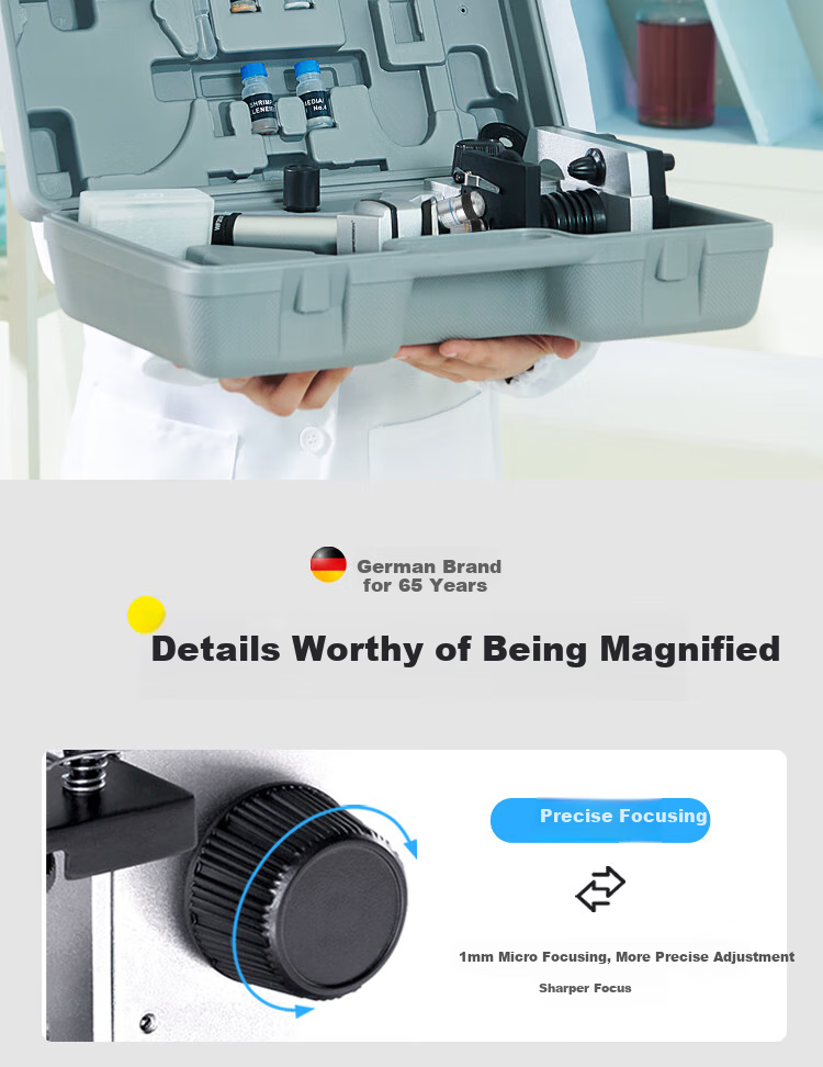 Bresser 88-55030 Microscope, Professional Student Biology Experiment, 1600x High-Definition, with Moving Scale, New Year Gift 20