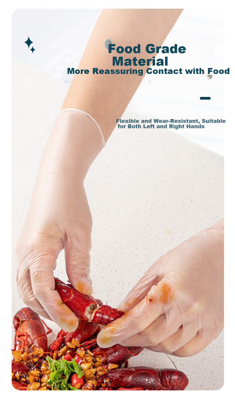 Yunlei Disposable PVC Gloves, Thickened Food-Grade Baking Kitchen Waterproof Household Dishwashing Gloves, 50 Pieces 3