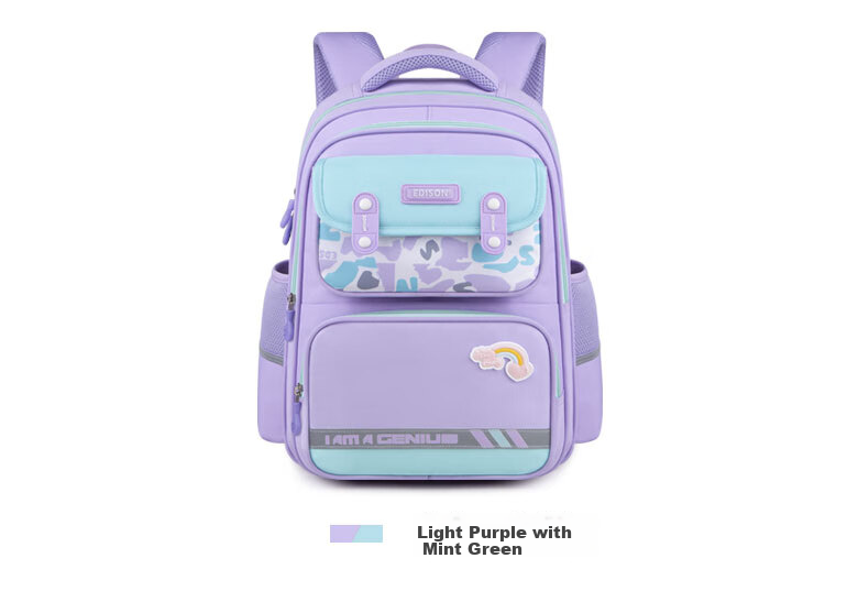 Edison Primary School Backpack for Girls, Spine Protection, Weight Reduction, Large Capacity, Water-Resistant, Reflective Children's Backpack 24016-5 14
