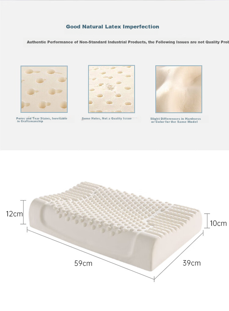 DeRUCCI Pusu 93% Imported Thai Natural Latex Pillow, Neck Support Pillow, Sleep Aid, Specialized for Sleeping, Textured Massage Pillow, Adult Pillow 11