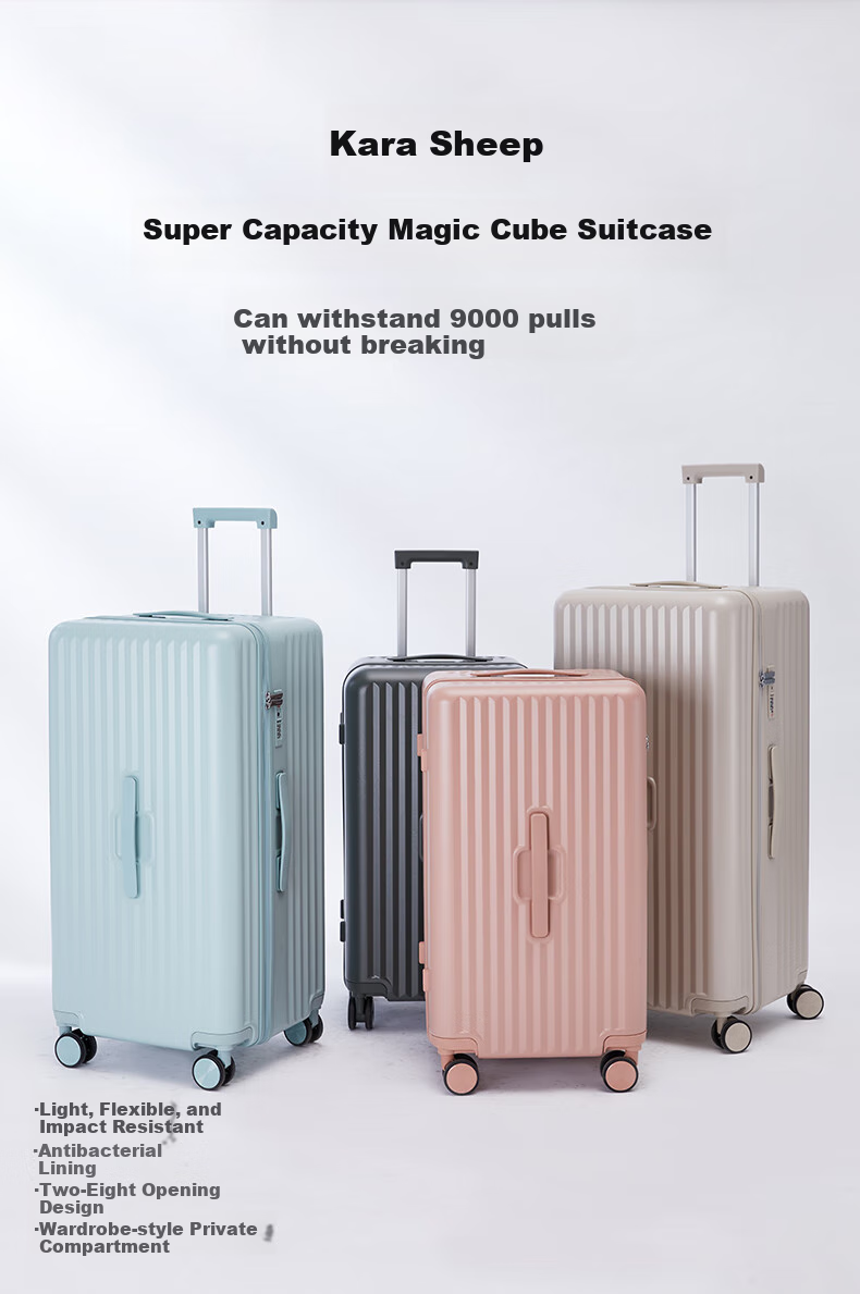 KALA·Y Luggage, 28-Inch Large Capacity Cube Suitcase, Trolley Case for Men And Women, Travel Suitcase for College Students, Dormitory Lockable Suitcase 1