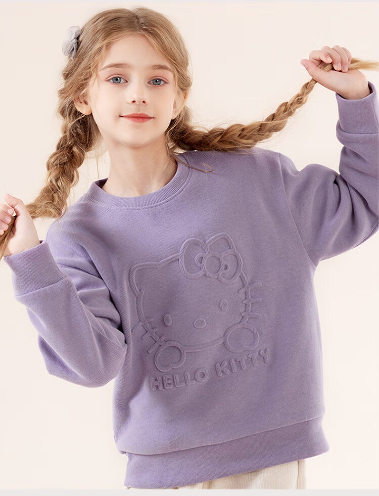 Hello Kitty Girls' Sweatshirt Spring and Autumn Kids' Sports Top Children's Fashion Jacket KT0001 Pink 150 10