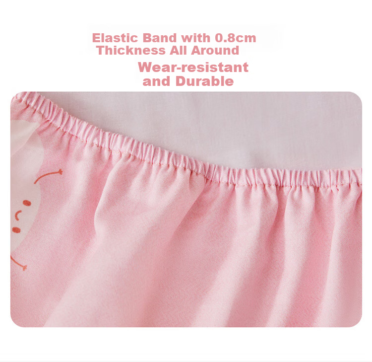 Luolaikids Pure Cotton Fitted Sheet, Class A 100% Cotton Bed Cover for Girls, Rabbit Year Limited Editio 6