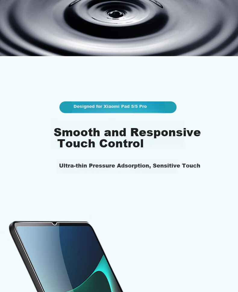 ESCASE Xiaomi Pad 5/5 Pro Tempered Glass Screen Protector for 2021 Model, 11-Inch Tablet Screen Film, HD Clear Protective Film, Shatterproof, Suitable for Xiaomi Pad 5/5 Pro, Transparent 9