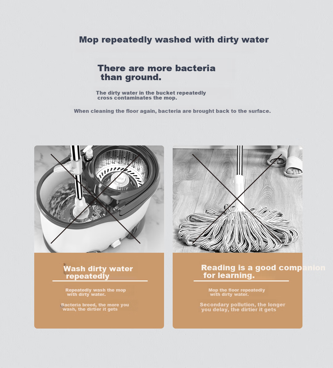 HoMettler Clean And Dirty Separation Rotary Mop, Household All-In 2026, Hands-Free Flat Mop with Bucket, One Set of Three Mops 4