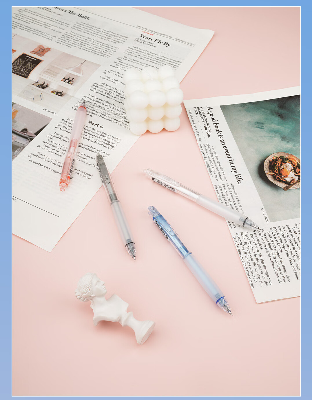 Dianshi Pen [Back to School Stationery] Quiet Click Gel Pen 0.5mm Signing Black Pen Needle Tube Tip Dual Ball Quick-Drying Essential School Supplies for Back to Season 3195E 4 Pens 4 Refills 13