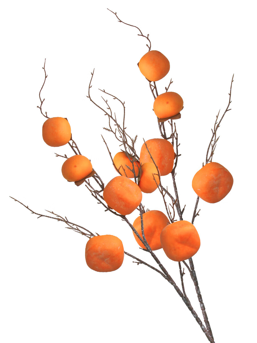 Qiju Yaji Imitation Persimmon Decorative Ornaments Set of 2 Flat Persimmons 12 Fruits Chinese Style Festive High-End Home Decor 20393 4