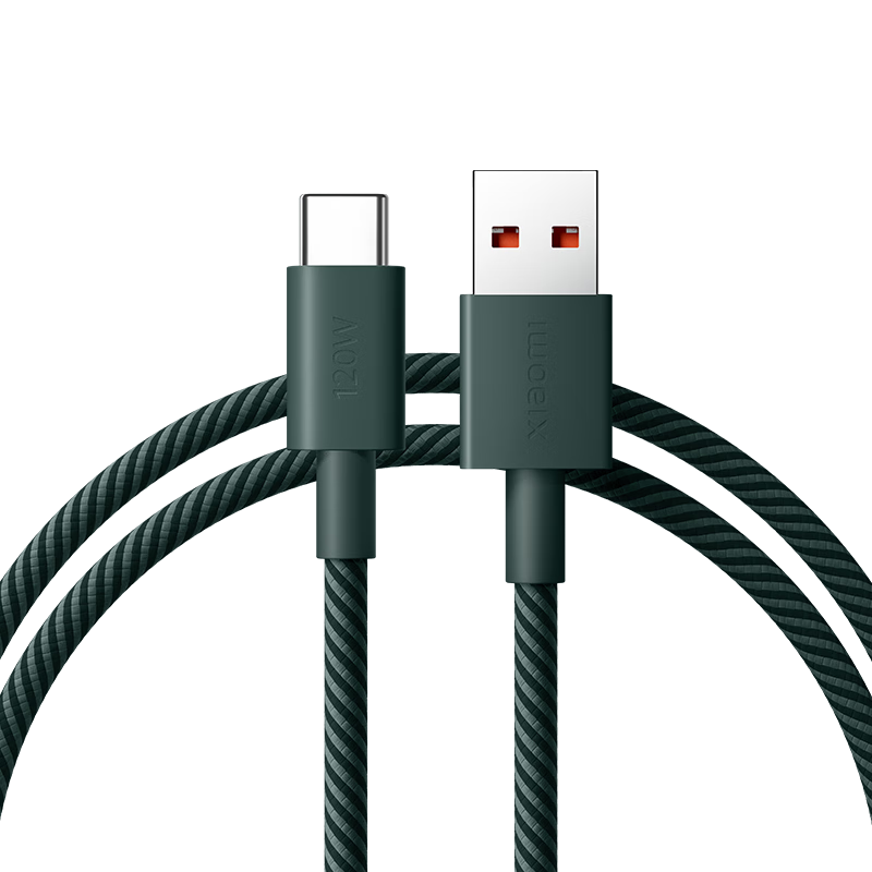 MI 6A A-C 1M Braided Data Cable Dark Green