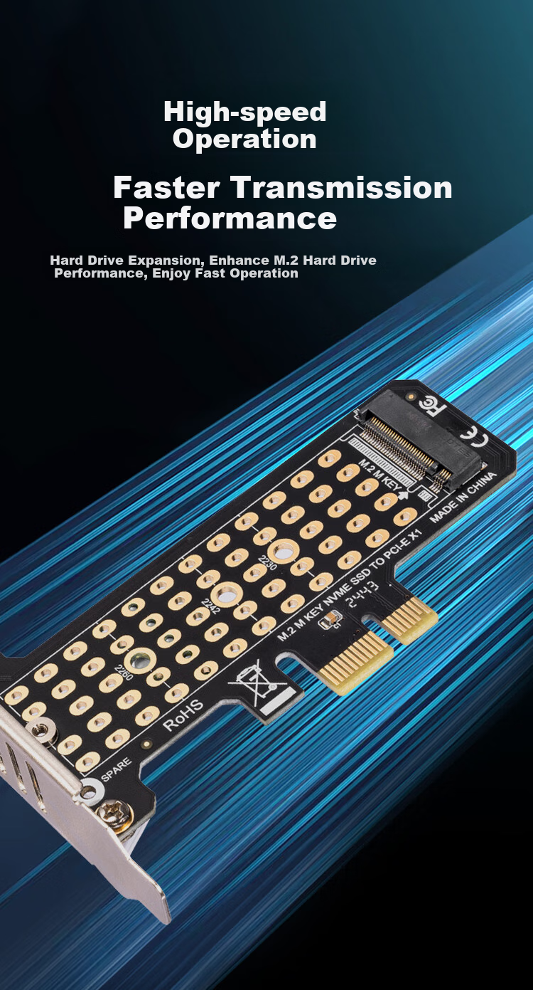 NVV PCIe to M.2 Adapter Card, NVMe to M.2 Adapter Card Full-Speed M.2 Gen3 Expansion Card, Supports X1/X4/X8/X16 SSD Solid State Drive Adapter Card NZ-MK01 3