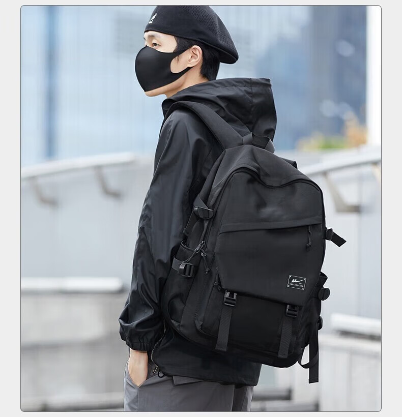Huili Backpack for Men, Large Capacity School Bag for Middle School, High School And College Students, Lightweight Casual Travel Water-Resistant Laptop Bag 2