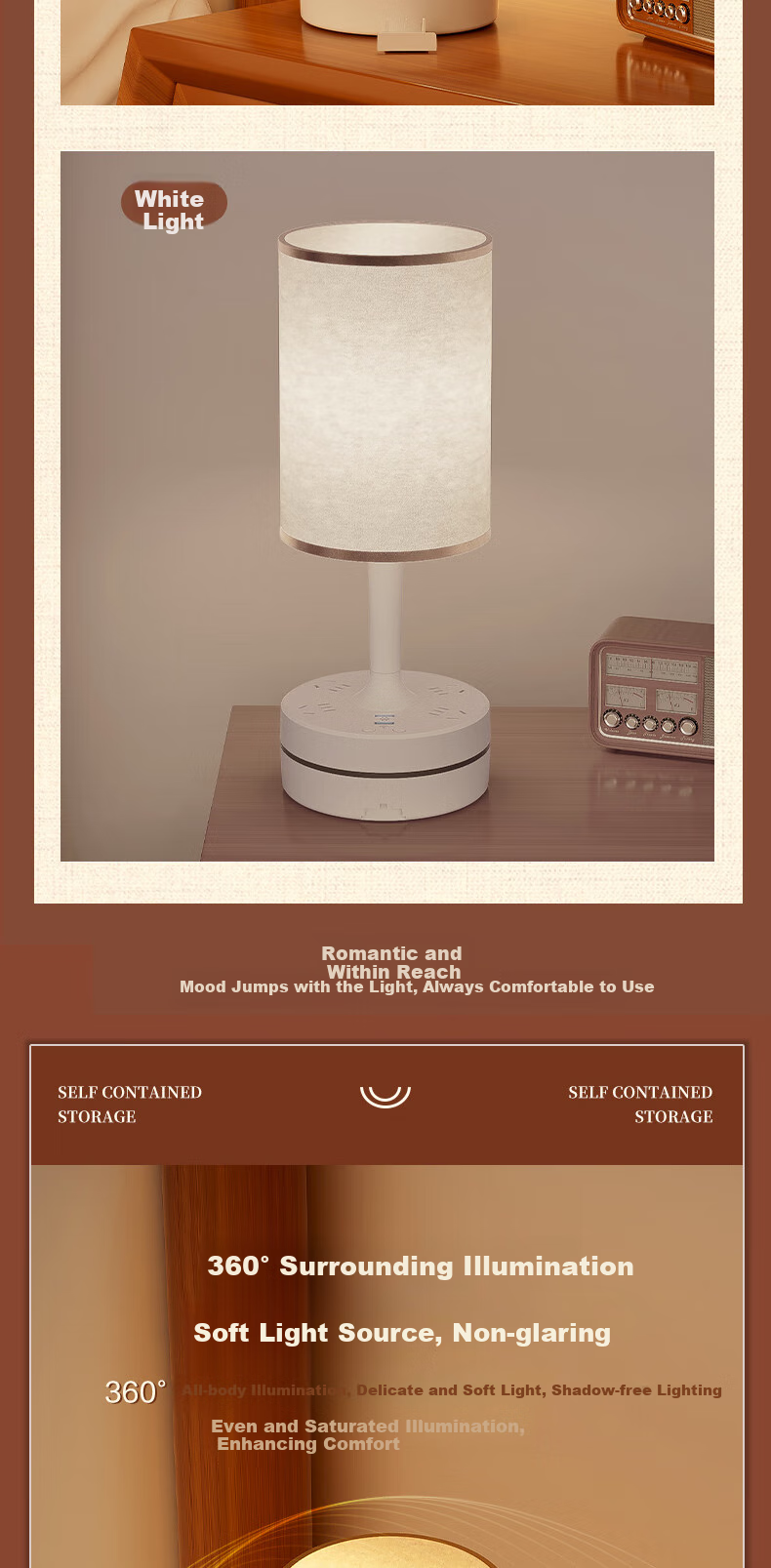 Jingqian Bedside Lamp, Bedroom Mood Light, Dorm Reading Lamp, Student And Children's Study Eye Protection Lamp with Socket Table Lamp 8