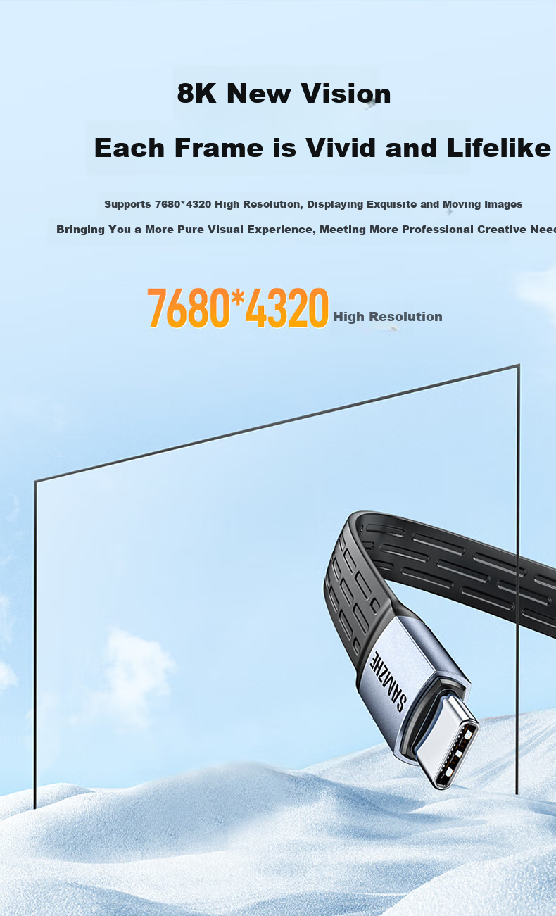 SAMZHE USB4 Full-Function Data Cable, Dual Type-C Power Bank Short Cable, PD240W Fast Charging, Compatible with Thunderbolt 4, Suitable for Apple And Huawei Phones, Laptops, IPhone18/17/16 4
