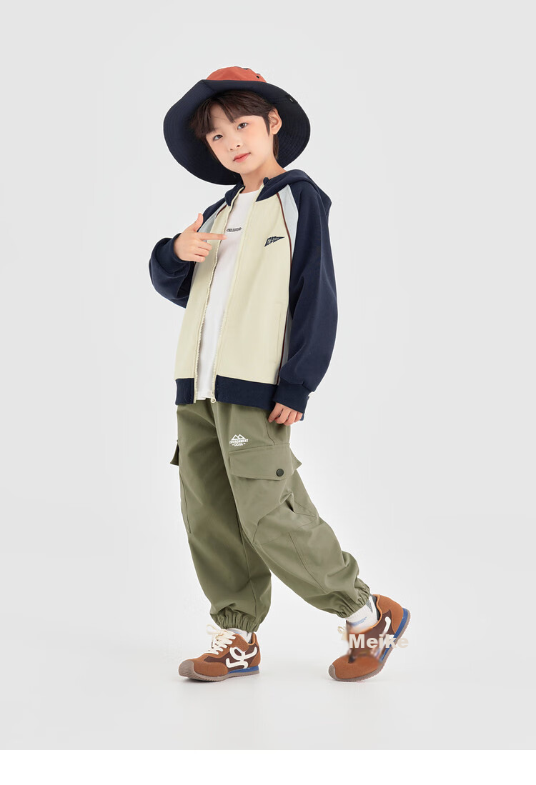 DuoDuoJia Boys' Knitted Jacket Spring/Autumn Children's Comfortable Casual Hat Shirt Autumn Trendy Kids' Color-blocked Drop-shoulder Sleeve Top 15