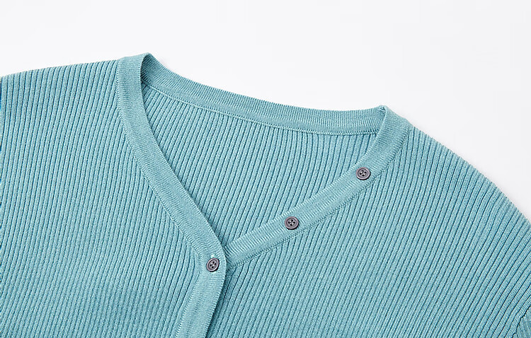 Demana Soft Wool Blend Spring Autumn Gentle V-Neck Colorblock Cardigan Drop Shoulder Knit Top for Women 3