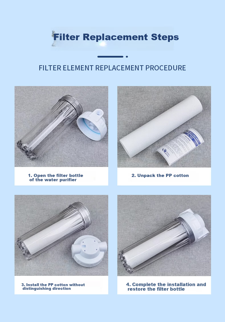 Lelandi Universal Water Purifier 10-Inch PP Cotton Filter Cartridge Compatible with All Brands, Household Under-Sink 5 Micron Pre-Filter Universal Cartridge, 4-Pack with Wrench L8200 9