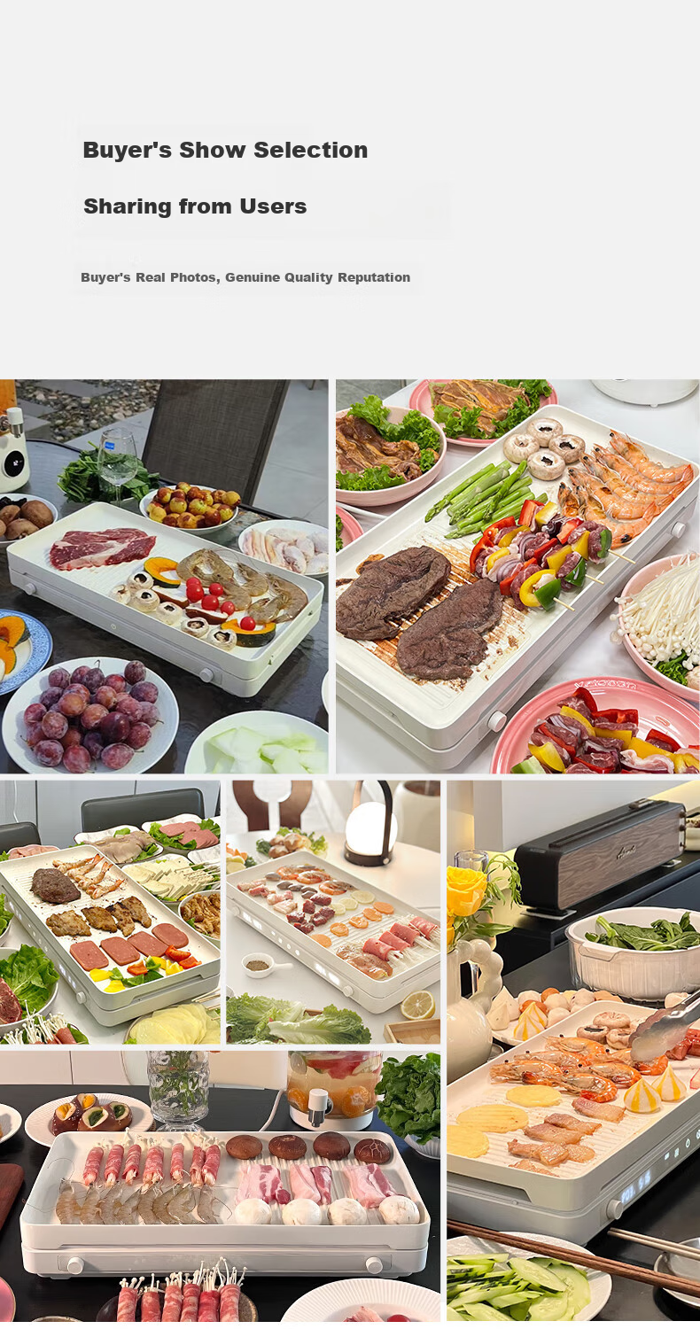 Fastee Multi-Purpose Pot, Electric Grill Plate, Party Plate, Multifunctional Cooking Pot, All-In Grill And Hot Pot for Home Use, Party Pot, Electric Barbecue Stove, Meat Grilling Pan, Fish Grilling Plate 2
