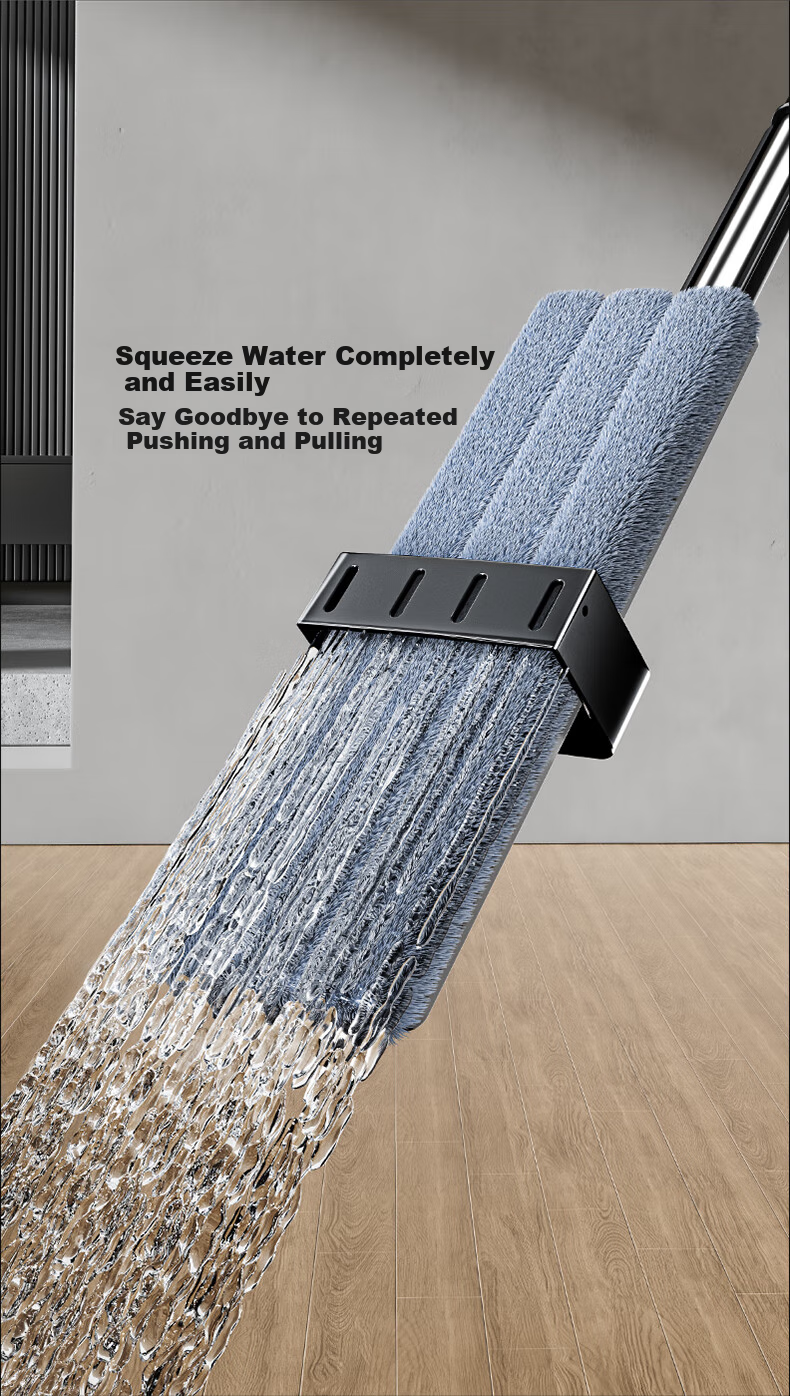 Wuyuehua Flat Mop, 33CM*1 Cloth Handle, 125CM Long Handle, Large Size, Squeegee Bucket, Wet And Dry Use, Flat Single Mop Accessory 7