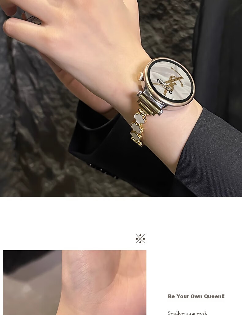 Watchbond Compatible with Huawei Watch GT5/GT6 Strap, Suitable for Watch5/GT5Pro/GT4 Women's Models, 41/42mm Braided Loop Magnetic Clasp Wristband, 18mm Women's Summer Breathable Strap 8
