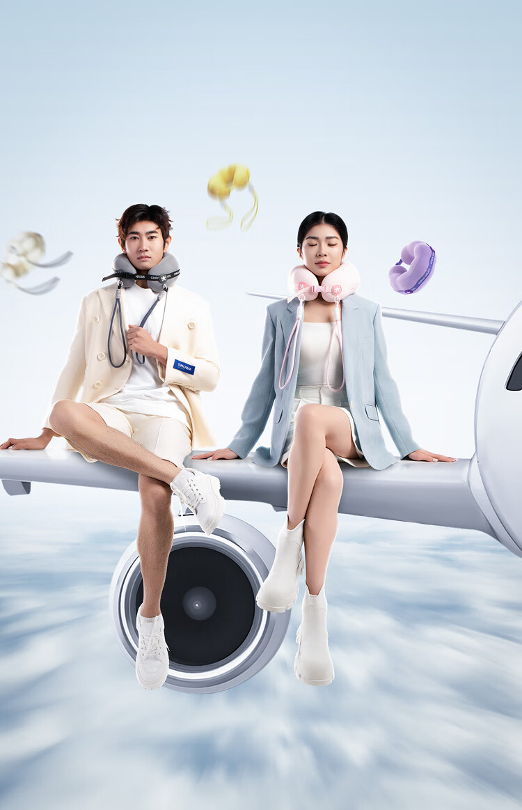 CHECA GOODS U-Shaped Neck Pillow Travel Portable Airplane Neck Support Long-Distance Neck Rest Nap U-Shaped Pillow with Visible Bag 14
