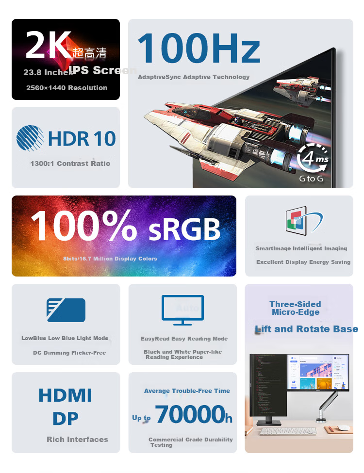PHILIPS 43-inch 4K VA Office Monitor 10bit 126% sRGB HDR400 Type-C 90W Power Delivery Built-in Speakers 439P1 3