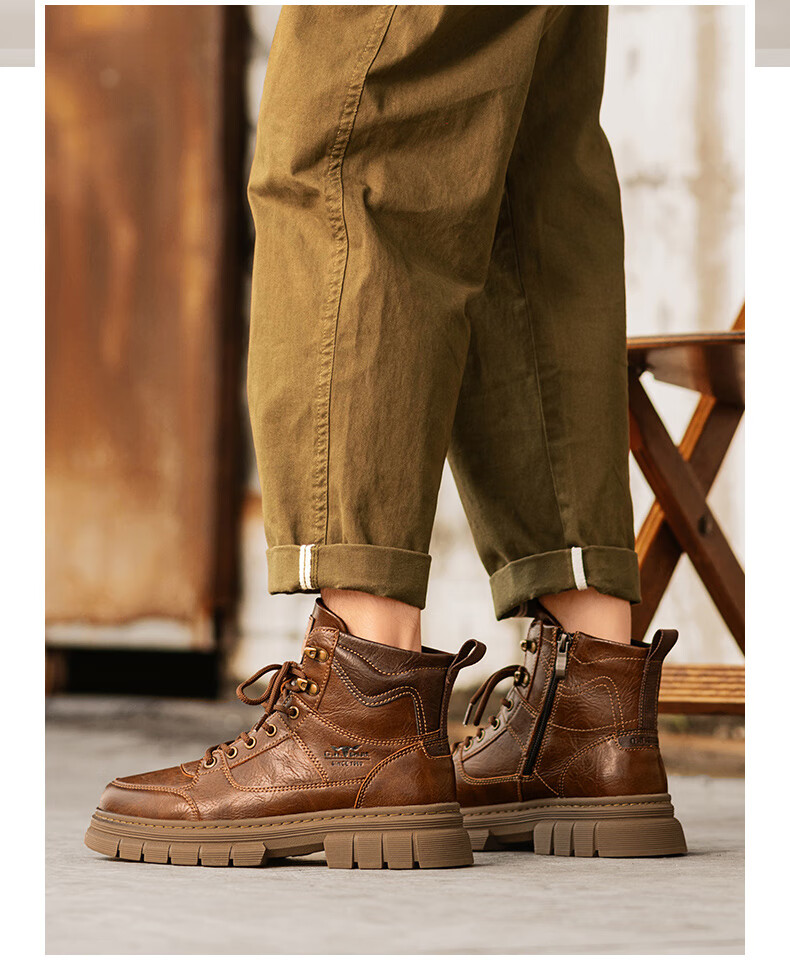 G.N.Shi Jia [Zhang Ruoyun Style] Men's Autumn Winter New Retro British Martin High-top Durable Work Boots 22